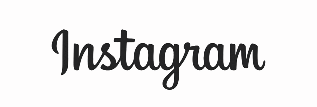 Instagram logo in black script font on a white background