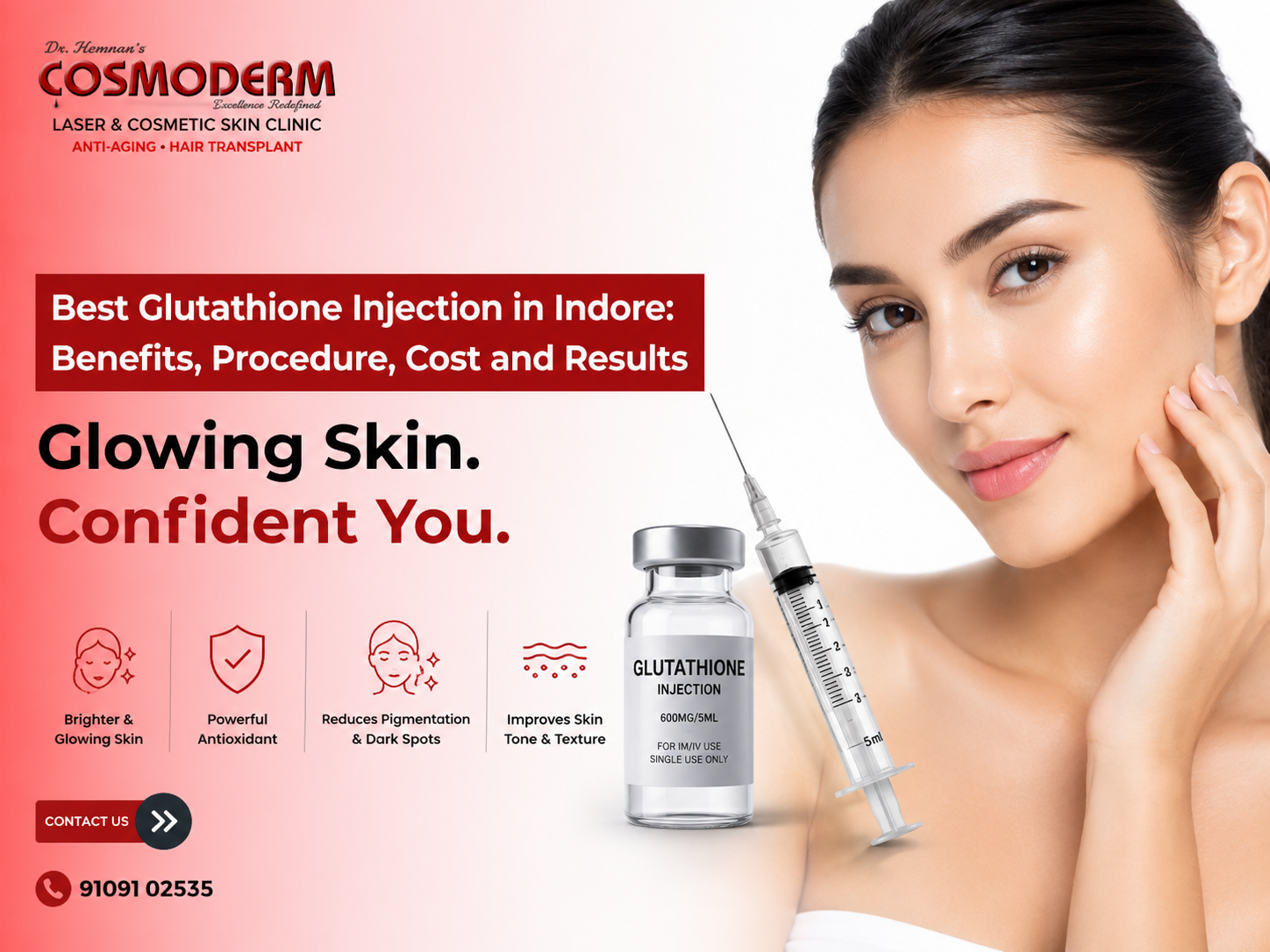 Best Glutathione Injection in Indore for brighter and glowing skin